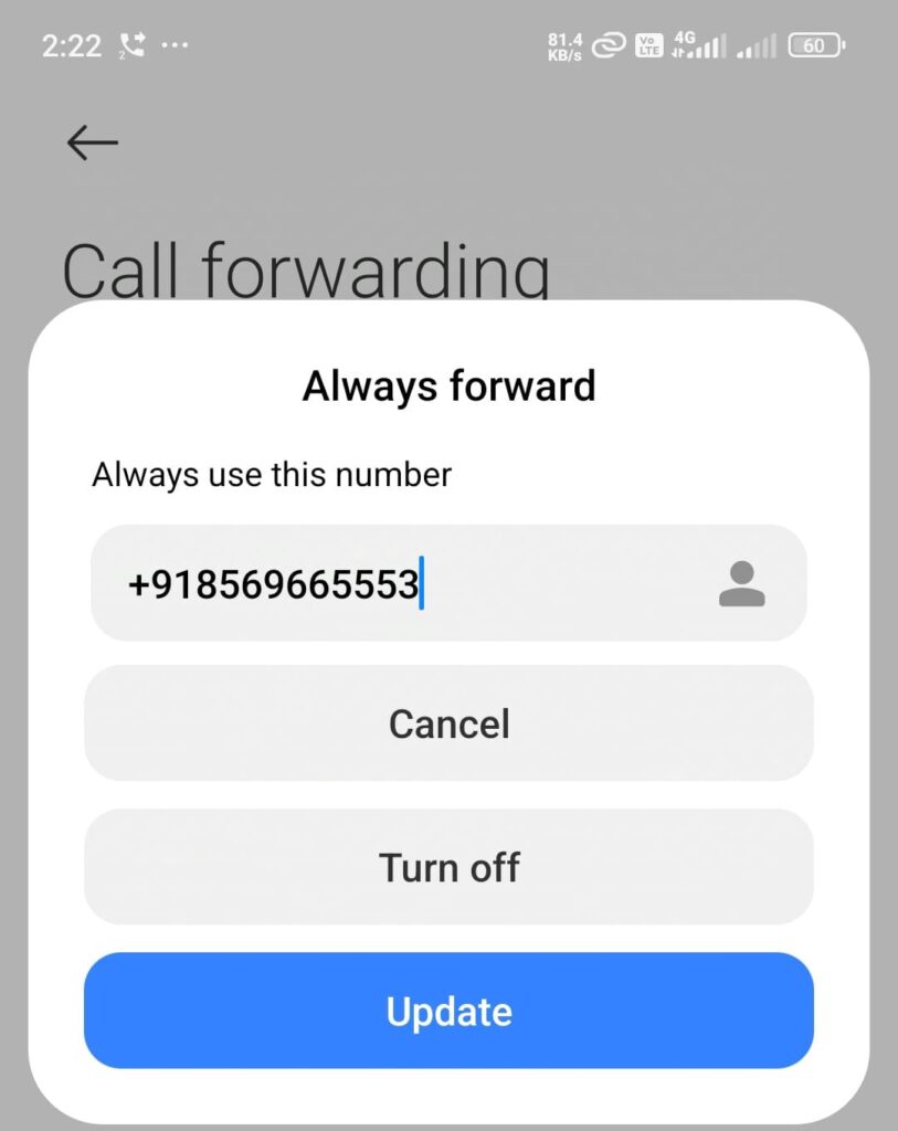 turn off call forwarding in mobile phone